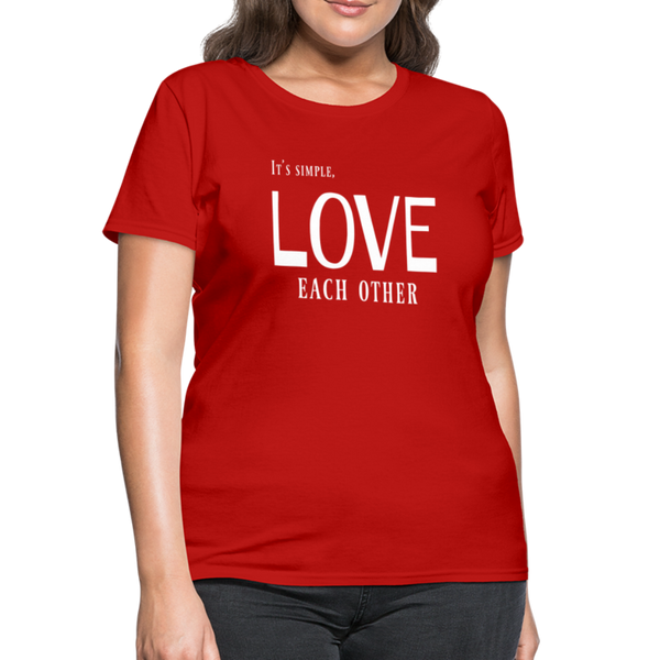 "Love Each Other" Women's T-Shirt - red