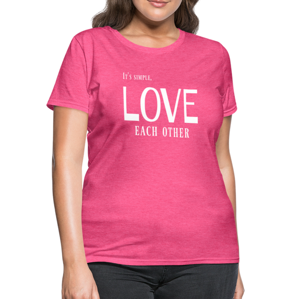 "Love Each Other" Women's T-Shirt - heather pink