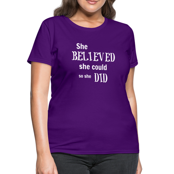 "She Believed" Women's T-Shirt - purple