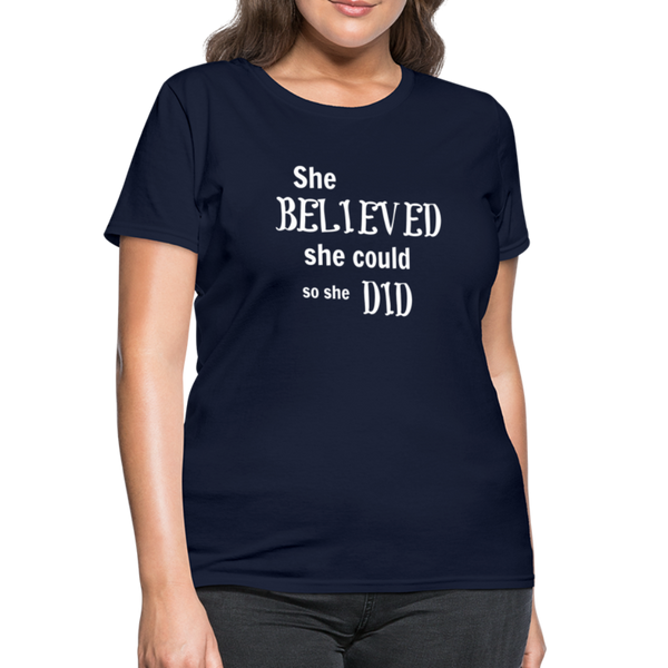 "She Believed" Women's T-Shirt - navy