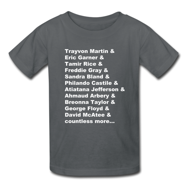 "Remember Their Names" Kids' T-Shirt - charcoal