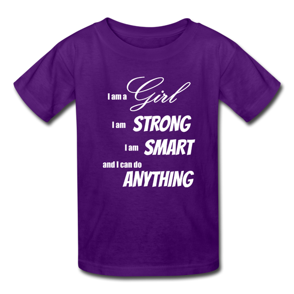 "I Am A Girl" Kids' T-Shirt - purple