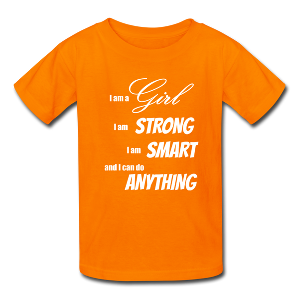 "I Am A Girl" Kids' T-Shirt - orange