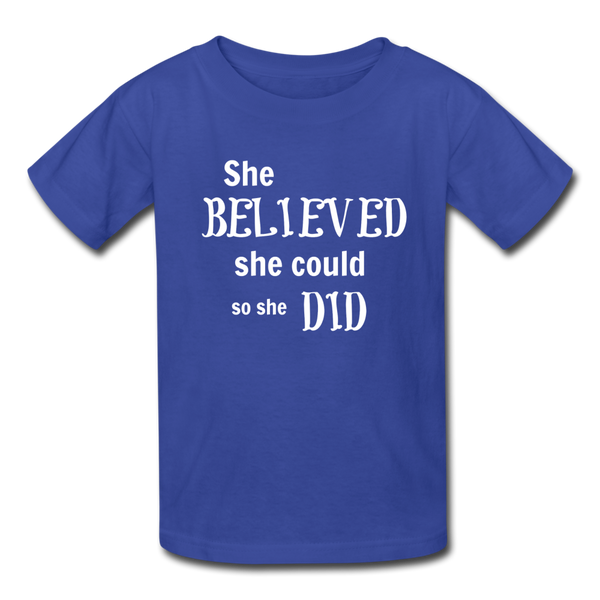 "She Believed" Kids' T-Shirt - royal blue