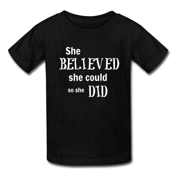 "She Believed" Kids' T-Shirt - black