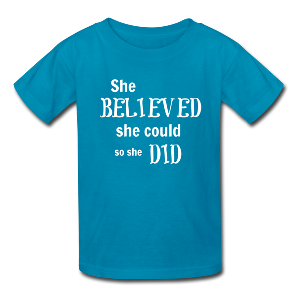 "She Believed" Kids' T-Shirt - turquoise