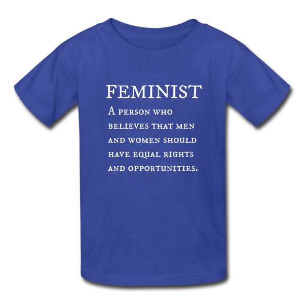"Feminist" Kids' T-Shirt - royal blue