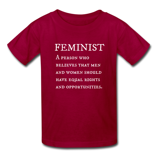"Feminist" Kids' T-Shirt - dark red