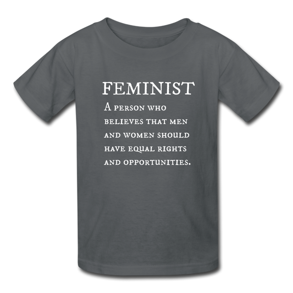 "Feminist" Kids' T-Shirt - charcoal