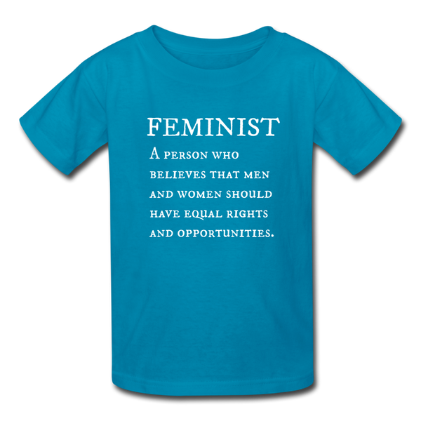 "Feminist" Kids' T-Shirt - turquoise