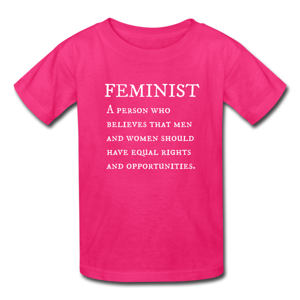 "Feminist" Kids' T-Shirt - fuchsia