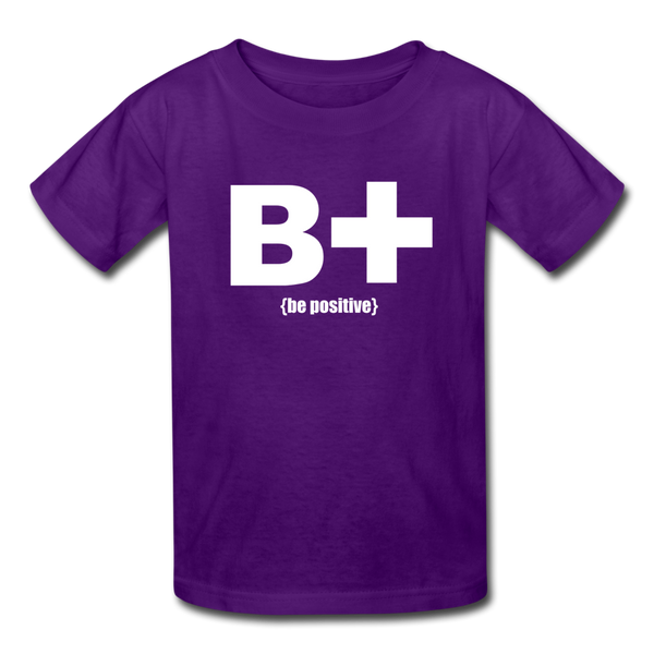 "Be Positive" Kids' T-Shirt - purple