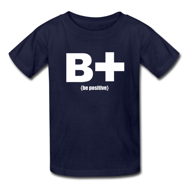 "Be Positive" Kids' T-Shirt - navy