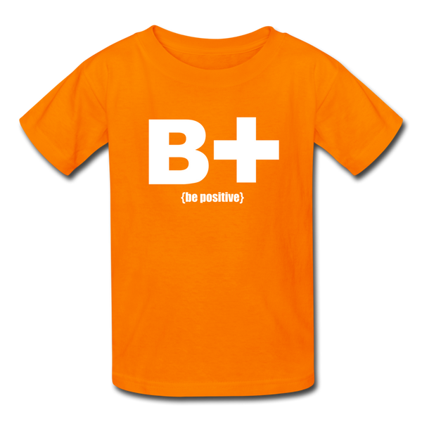 "Be Positive" Kids' T-Shirt - orange