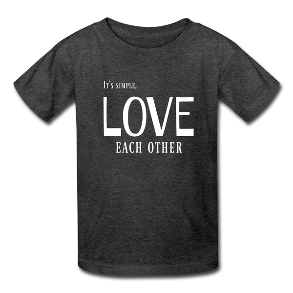 "Love Each Other" Kids' T-Shirt - heather black