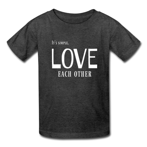 "Love Each Other" Kids' T-Shirt - heather black