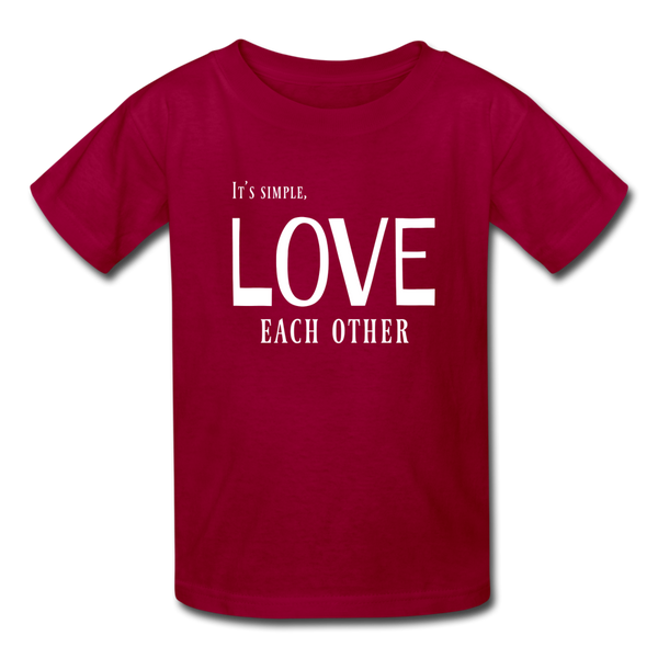 "Love Each Other" Kids' T-Shirt - dark red