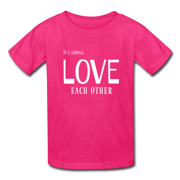 "Love Each Other" Kids' T-Shirt - fuchsia