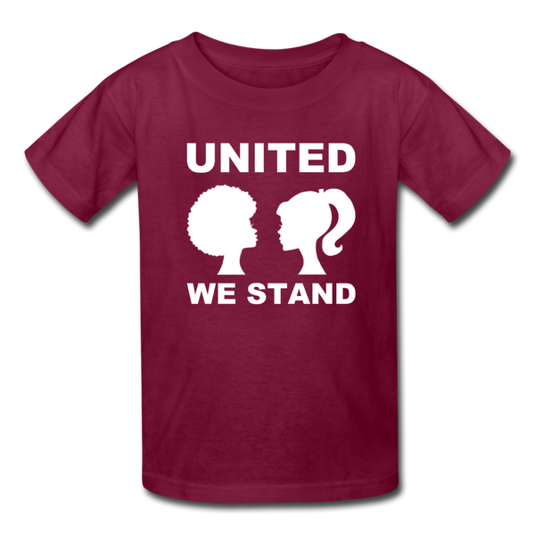 "United We Stand Girls" Kids' T-Shirt - burgundy