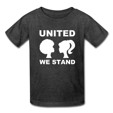 "United We Stand Girls" Kids' T-Shirt - heather black