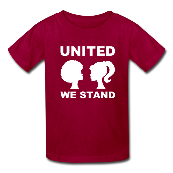 "United We Stand Girls" Kids' T-Shirt - dark red
