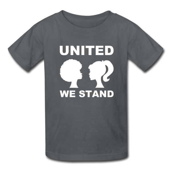 "United We Stand Girls" Kids' T-Shirt - charcoal