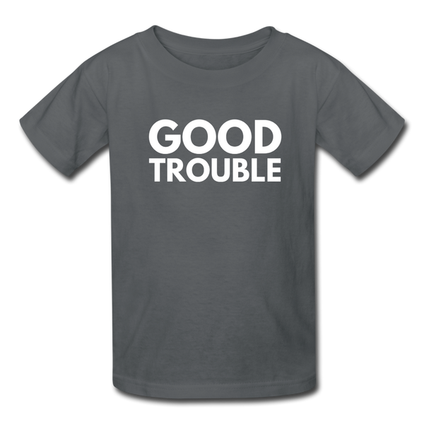 "Good Trouble" Kids' T-Shirt - charcoal