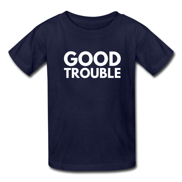 "Good Trouble" Kids' T-Shirt - navy