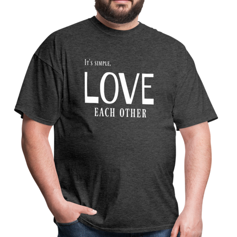 "Love Each Other" Unisex Classic T-Shirt - heather black