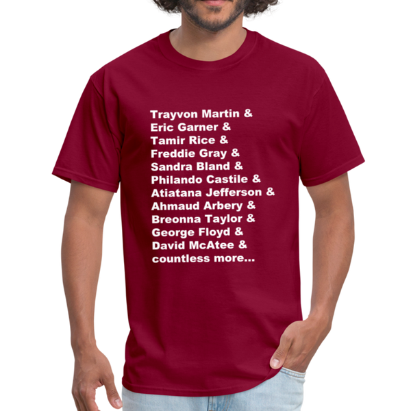 "Remember Their Names" Unisex Classic T-Shirt - burgundy