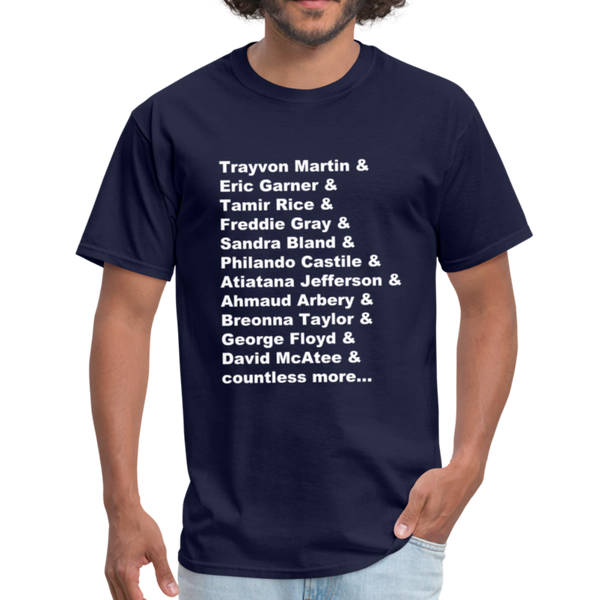 "Remember Their Names" Unisex Classic T-Shirt - navy