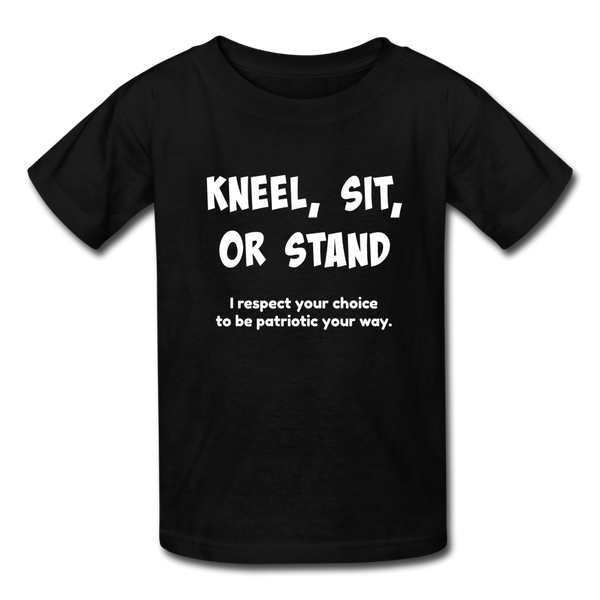 "Kneel, Sit, or Stand" Kids' T-Shirt - black