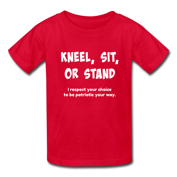 "Kneel, Sit, or Stand" Kids' T-Shirt - red