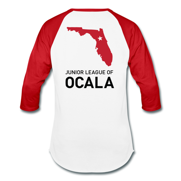 JL Ocala Unisex Baseball T-Shirt - white/red