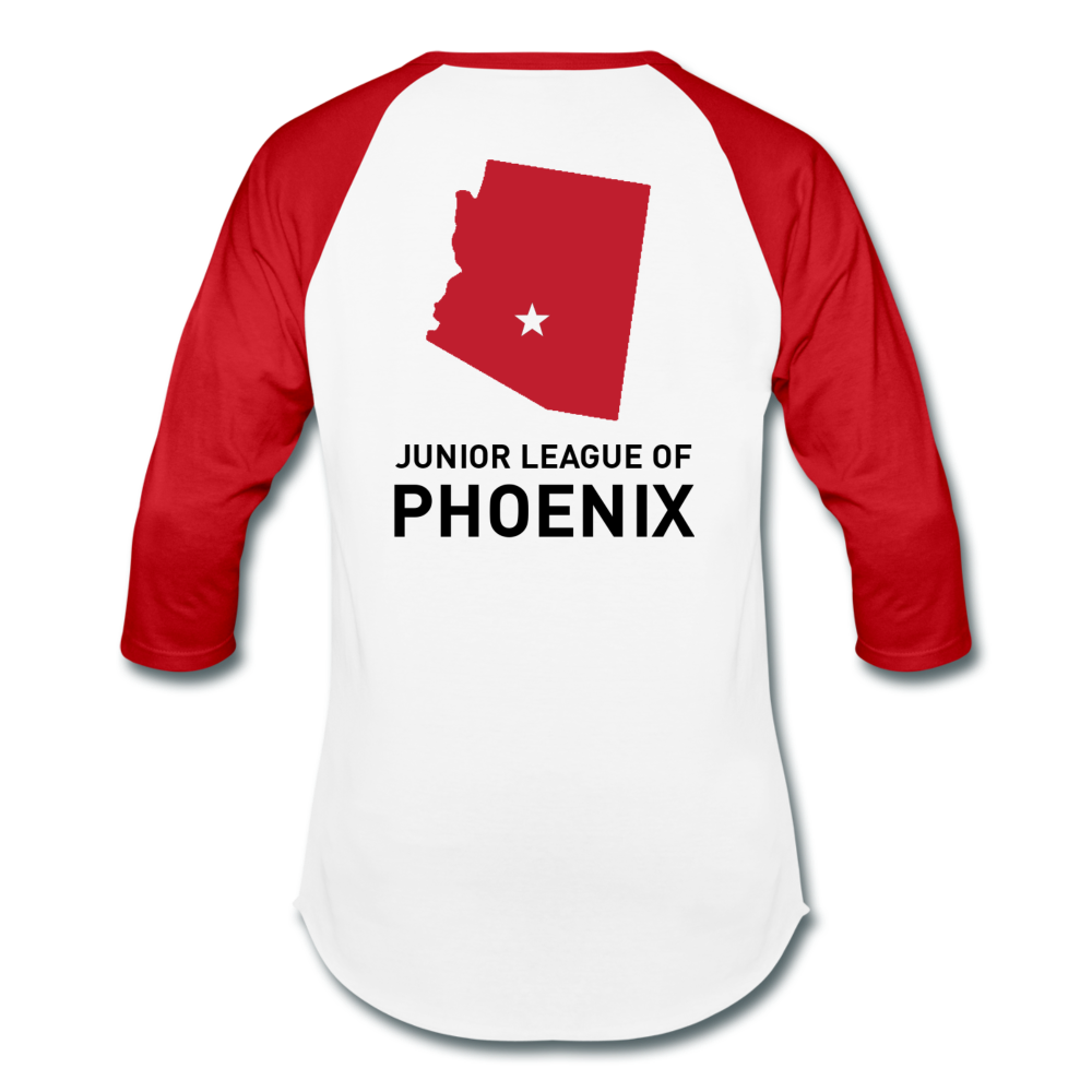 JLP "Volunteer State" Unisex Baseball T-Shirt - white/red