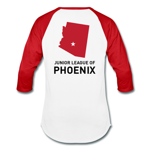 JLP "Volunteer State" Unisex Baseball T-Shirt - white/red