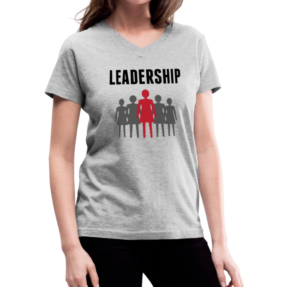 JLP "Leadership" Women's V-Neck T-Shirt - gray