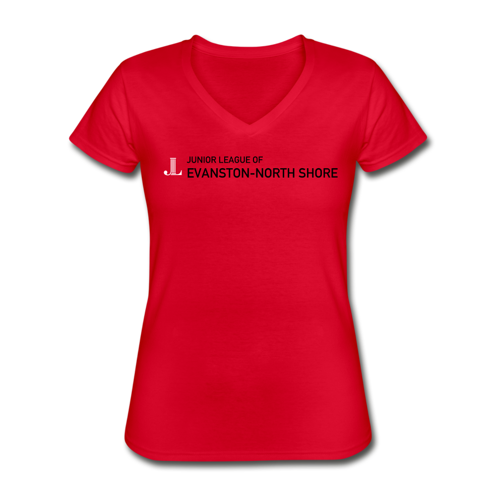 JL Evanston-North Shore Women's V-Neck T-Shirt - red