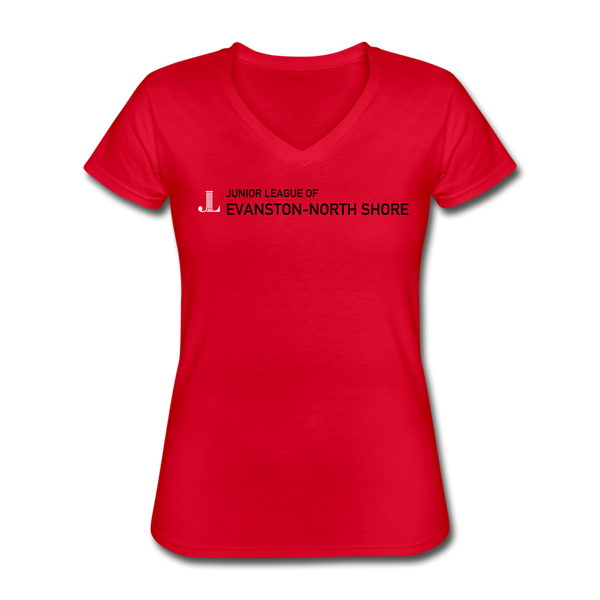JL Evanston-North Shore Women's V-Neck T-Shirt - red