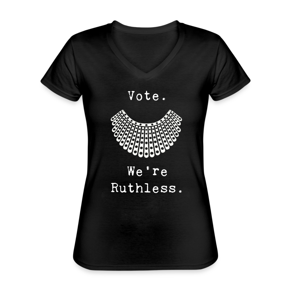 "Ruthless" Women's V-Neck T-Shirt - black