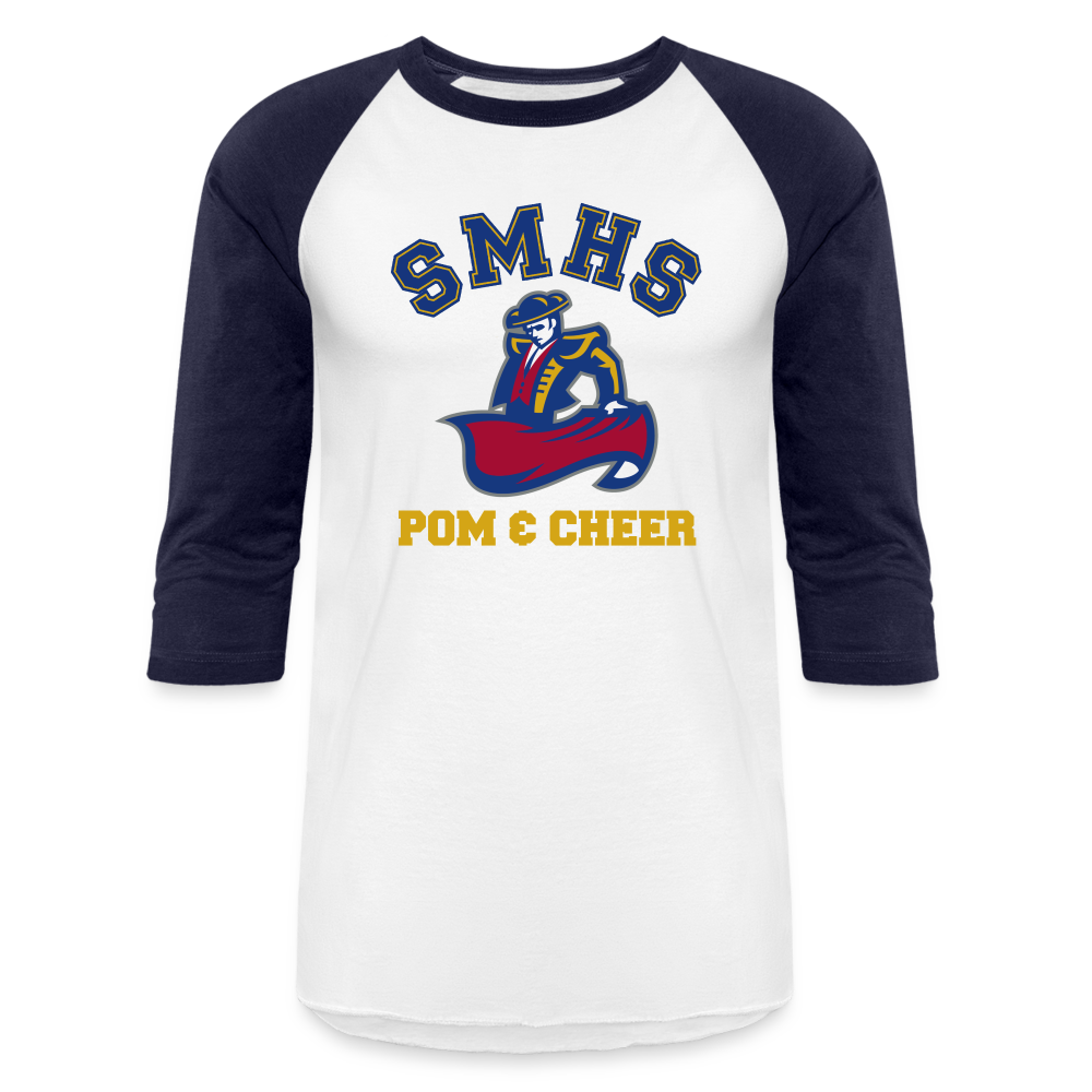 SMHS Pom & Cheer Baseball T-Shirt - white/navy