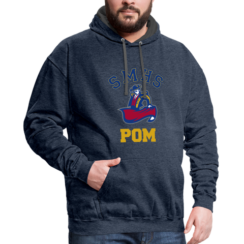SMHS Pom & Cheer "Pom" Unisex Mediumweight Pullover Hoodie - indigo heather/asphalt