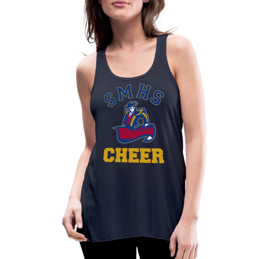 SMHS Pom & Cheer "Cheer" Women's Flowy Tank Top by Bella - navy