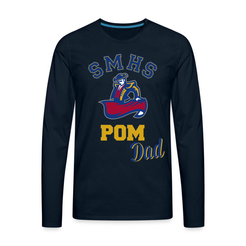 SMHS Pom & Cheer Unisex Long Sleeve "Pom Dad" T-shirt - deep navy