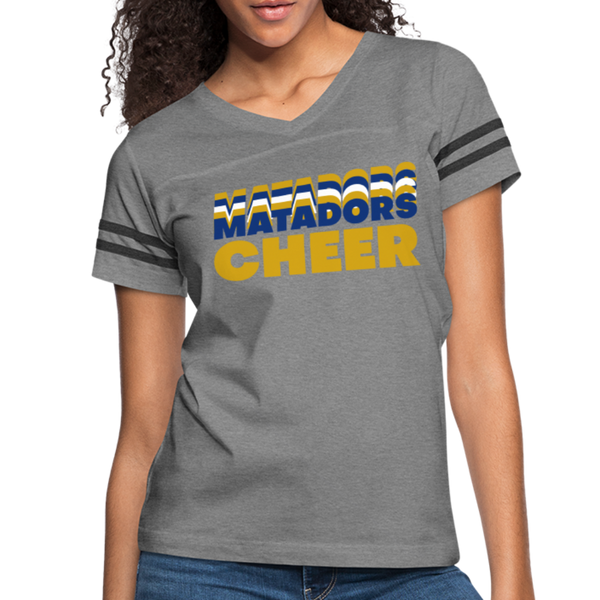SMHS Pom & Cheer "Matador's Cheer" Women’s Vintage Sport T-Shirt - heather gray/charcoal