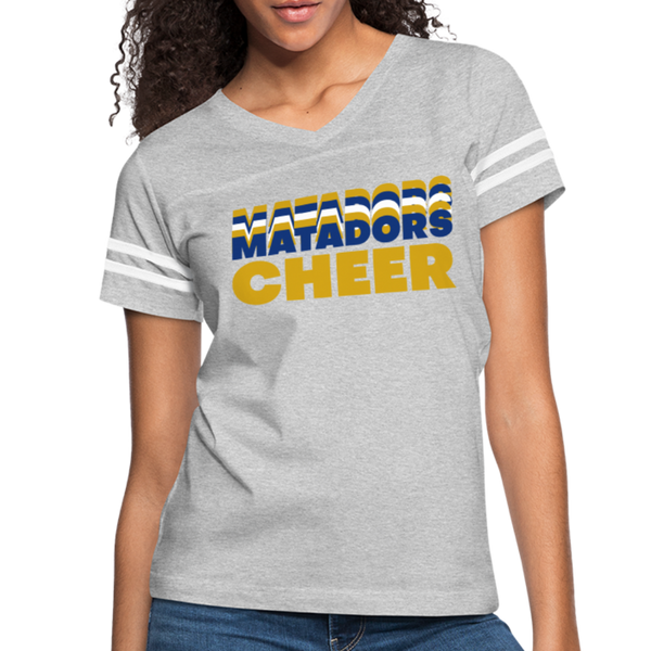 SMHS Pom & Cheer "Matador's Cheer" Women’s Vintage Sport T-Shirt - heather gray/white