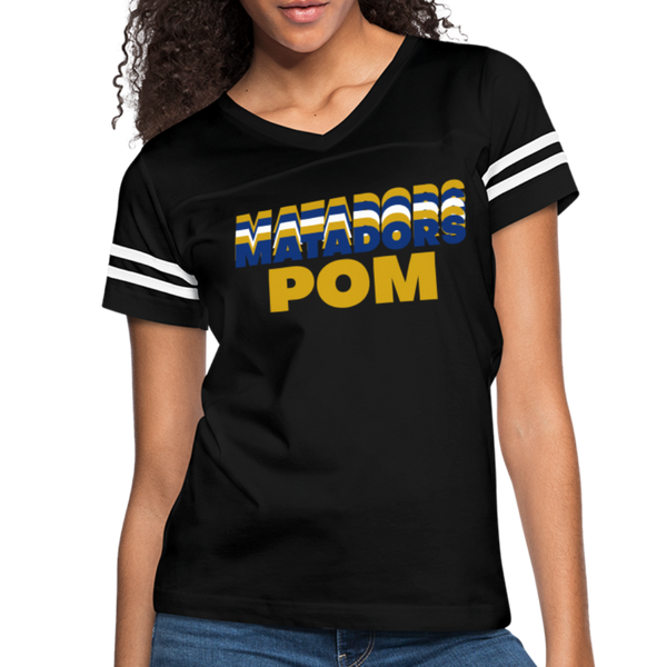 SMHS Pom & Cheer "Matador's Pom" Women’s Vintage Sport T-Shirt - black/white