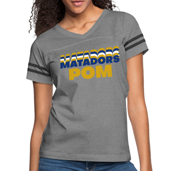 SMHS Pom & Cheer "Matador's Pom" Women’s Vintage Sport T-Shirt - heather gray/charcoal