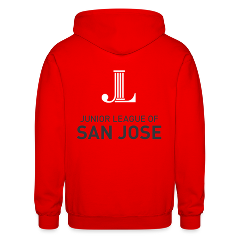 San Jose Gildan Heavy Blend Adult Zip Hoodie - red