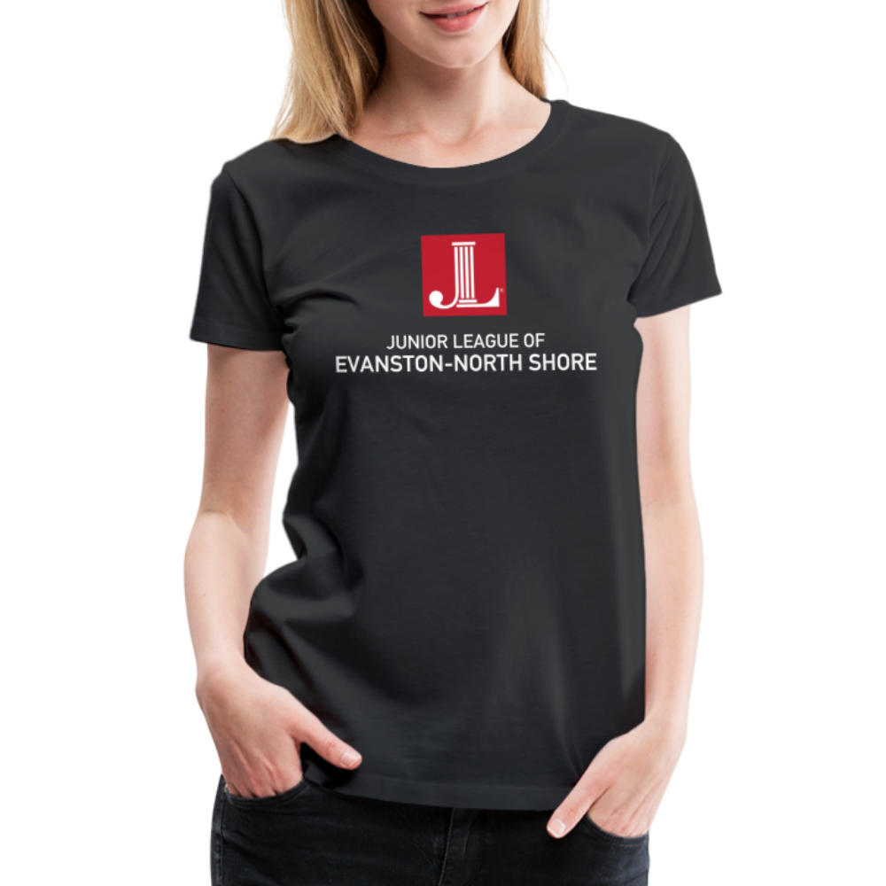 JL Evanston-North Shore "Logo" Women’s Premium T-Shirt - Black/Gray - black